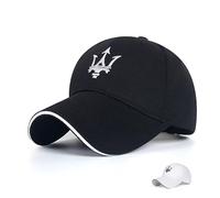 HAHYHL Gorra de béisbol con emblema de coche bordado para Maserati GranTurismo, algodón atlético, ajustable, refrescante, transpirable, gorra deportiva para hombres y mujeres, Negro, Taille unique
