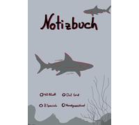 Hai Notizbuch - Dot Grid Journal | Kraftvolles Schwarz-Weiß Ozean Design | Tier Edition: Für Skizzen, Projekte, Journaling & Ideen | 80 Seiten (40 Blatt) | 6x9 Zoll | Premium Cover