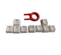 haiaxx 9 Teclas PBT Teclas retroiluminadas WASD/ESC/dirección con Extractor de Tapa de tecla para Teclas de Interruptor MX Blanco