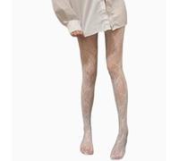 haiaxx Mujeres Ahueca hacia Fuera la Malla de Rejilla Pantimedias Dulce Encaje Floral Lolita Medias Medias Pantimedias Blancas