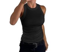 Haibang Femmes D'été Débardeur Col Rond Hauts Top Sans Manches Trim Tank Top Basique Extensible T-Shirts Sexy Chic Doux Respirant Débardeur Côtelé Sports Camisole Élégant Casual Chemise