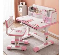 Haibinsuo Juego de mesa y silla funcional para niños, silla de escritorio ergonómica para estudiar y exhibir libros