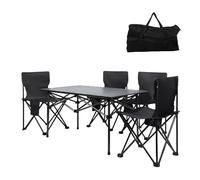 Haibinsuo Juego de sillas de mesa de camping portátiles, juego de taburetes de escritorio plegables para exteriores con gran organizador de almacenamiento y bolsa de transporte, resistente para