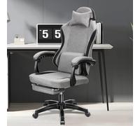 Haibinsuo Silla de juegos de PC, silla ergonómica para juegos de masaje con soporte lumbar ajustable y reposapiés, taburete reclinable para computadora de oficina con ruedas giratorias de 360°, diseño