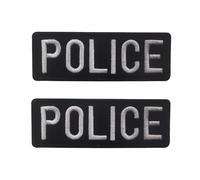 HAICN 2 parches de policía bordados para coser o disfraz, accesorio de oficial de policía para fiesta temática de policía (10 x 3,5 cm)