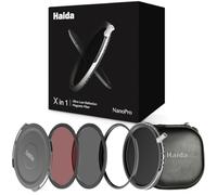 Haida 77MM U-LR Magnetic X in 1 Filter 1-5 Stops CPL-VND+ 3-7 Stops Enhancer + Magnetic Mist Black 1/4 + Adapter Ring +Lens Cap + Brown Filter Case (NanoPro Series Silver&Black)
