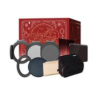 Haida Kit de Navidad M10 Soporte de filtro 67, 72, 77, 82 mm Adaptadores con tapas, Filtro CPL y ND1.8, Diamante rojo 100 mm ND3.0 y 150 mm Soft Grad. ND0.9, M10 Bolsa de filtro, paño de limpieza
