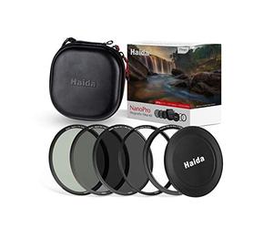 HAIDA Ultra Slim NanoPro MC Magnetic Set para filtros de 72 mm/77 mm de diámetro - ND64x, ND1000x, filtro polarizado, tapa magnética y bolsa de filtro