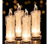 HAIDOLIANG 4 velas LED blancas (diámetro: 2.5 pulgadas x altura: 7 pulgadas), vela sin llama, velas que funcionan con pilas/velas falsas, velas artificiales para decoración para San Valentín, boda