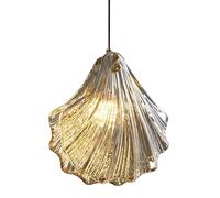 HAIDU Accesorios de iluminación de techo con base E14,Lámpara de araña de concha de estilo minimalista francés,Pantalla de lámpara colgante de vidrio de personalidad creativa,Luz colgante de decoraci