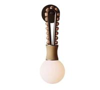HAIDU Aplique de pared de metal y vidrio con rosca G9, estilo industrial moderno, conexión de cableado fijo, ideal para sala de estar, dormitorio y tocador.