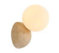 HAIDU Aplique de pared de piedra natural de estilo industrial moderno, redondo de 16,8 cm (6,6 pulgadas), con base G9, ideal para interiores, comedor, mesita de noche o pasillo.