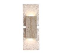 HAIDU Aplique de pared de travertino amarillo natural con rosca G9, lámpara de pared de piedra de 42 cm, lámpara de pared de interior de estilo industrial nórdico, luminaria decorativa para tocador,