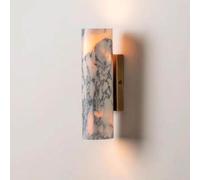 HAIDU Aplique de pared interior de mármol natural, lámpara de pared de alabastro de estilo industrial nórdico, luminarias de iluminación ascendente y descendente, lámpara de pared decorativa montada
