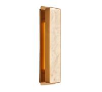 HAIDU Aplique de pared LED de estilo industrial nórdico, lámpara de pared de alabastro natural, lámpara de pared rectangular de mármol, luminaria decorativa para mesita de noche, sala de estar y pasi