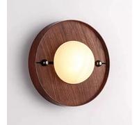 HAIDU Aplique de pared LED de luz cálida en alabastro natural, lámpara de pared interior de estilo industrial americano, lámpara de pared redonda de hierro, luminaria decorativa para dormitorio, pasi
