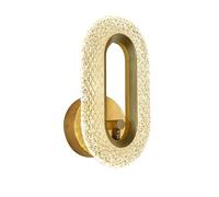 HAIDU Aplique de pared LED moderno, lámpara de pared dorada, luz de pared acrílica creativa con conexión de cable, iluminación decorativa de pared para pasillo, escalera y mesita de noche.