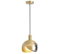 HAIDU Lámpara colgante creativa de metal y vidrio con forma de pétalo, base E27, lámpara colgante de un solo cabezal, estilo industrial moderno, ideal para dormitorio, comedor y pasillo.