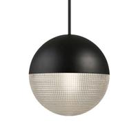 HAIDU Lámpara colgante creativa redonda de metal y vidrio, con base E27, de un solo cabezal, para techo, ideal para sala de estar, dormitorio y cocina.