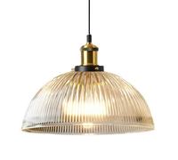 HAIDU Lámpara colgante de cristal semicircular creativa, lámpara colgante de un solo cabezal con rosca E27, lámpara de araña de estilo industrial moderno, iluminación decorativa para dormitorio, come