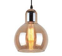 HAIDU Lámpara de araña de estilo industrial moderno, pantalla de cristal personalizada, casquillo E27, foco colgante de una sola cabeza, ideal para salón, comedor y cocina.