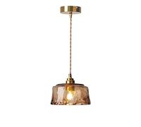 HAIDU Lámpara de araña de un Solo Cabezal con Tornillo E27, Pantalla de lámpara Colgante de Vidrio de Estilo Industrial, lámpara Colgante de Techo de Montaje Empotrado, Accesorios de iluminación para