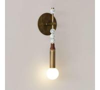 HAIDU Lámpara de pared con conexión de cableado fijo mediante tornillo E26, aplique de pared de estilo industrial americano con acabado de mármol y cobre, aplique de pared para interiores, luminarias