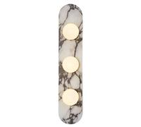 HAIDU Lámpara de pared con pantalla esférica de vidrio, lámpara de pared de mármol ovalada de estilo nórdico, aplique de pared de piedra natural, iluminación de pared para comedor, sala de estar y do