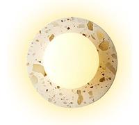 HAIDU Lámpara de pared de estilo nórdico, redonda, de piedra natural, de terrazo, de 7,8 pulgadas, con cableado, ideal para comedor, dormitorio y pasillo.