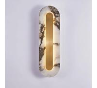 HAIDU Lámpara de pared LED de mármol natural con luz cálida, aplique de pared de alabastro de estilo minimalista moderno, luz de pared con conexión eléctrica, luminaria decorativa para sala de estar,
