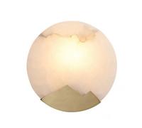 HAIDU Lámparas de pared con rosca E14, lámpara de pared de metal de mármol minimalista nórdico, aplique de pared redondo creativo, luces de pared decorativas para balcón, pasillo, bar