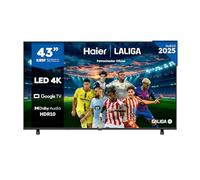 Haier Direct LED 4K UHD H43K85FUX 43 Pulgadas, Smart TV, Google TV, Dolby Audio, HDR 10, Smart Remote Control, Google Assistant, Bluetooth 5.1, DBX TV, HDMI 2.1 x 4, Sin Marcos, 2024