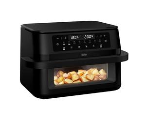 Haier Freidora de Aire Doble Cajón Flex 11L con Divisor y Ventana, 8 en 1: Air Fry, Grill, Asar, Hornear, Secar, Recalentar, Descongelar, Cocción Lenta, Sync, Antiadherente, Lavavajillas [HAF3ADW]
