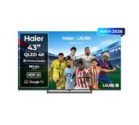 Haier H6 QLED 4K 43" 43H6GUX, Smart TV con Google TV, Dolby Audio, HDR10, AI Picture Quality, Bluetooth 5.1, USB 2.0 x 2, DBX TV, HDMI 2.1 x 4 [2026]