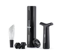 Haier HAWUKit06 Set para Vino eléctrico recargable con USB, Negro | Aireador Tulipán Antigoteo, Cortacápsulas, Bomba de Vacío, 2 Tapones, Diseño Premium, Apertura Automática