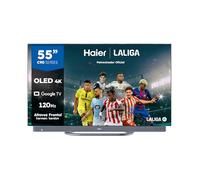 Haier OLED Harman Kardon 4K UHD H55C900UX - 55", Smart TV, Google TV, Dolby Atmos y Dolby Vision, HDR 10, Smart Remote Control, Google Assistant, Bluetooth 5.1, DBX TV, HDMI 2.1 x 4, Sin Marcos, 2024