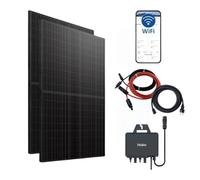 Haier Planta eléctrica de balcón de 880 W, 600 W/800 W, con 2 módulos de 440 W e inversor, cable de 5 m, WiFi