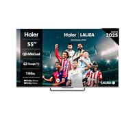Haier QD MiniLED 4K UHD H55M90EUX 55 Pulgadas, Smart TV, Google TV, Dolby Atmos y Dolby Vision, 144 Hz, HDR 10, Bluetooth 5.1, DBX TV, HDMI 2.1 x 4, Sin Marcos, 2024
