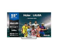 Haier QD MiniLED 4K UHD H55M90EUX 55 Pulgadas, Smart TV, Google TV, Dolby Atmos y Dolby Vision, 144 Hz, HDR 10, Bluetooth 5.1, DBX TV, HDMI 2.1 x 4, Sin Marcos, 2024