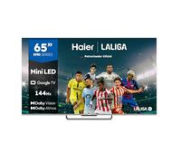 Haier QD MiniLED 4K UHD H65M90EUX 65 Pulgadas, Smart TV, Google TV, Dolby Atmos y Dolby Vision, 144 Hz, HDR 10, Bluetooth 5.1, DBX TV, HDMI 2.1 x 4, Sin Marcos, 2024