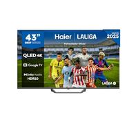 Haier QLED 4K UHD H43S80FUX - 43", Smart TV, Google TV, Dolby Audio, HDR 10, Smart Remote Control, Google Assistant, Bluetooth 5.1, 60Hz, USB 2.0, DBX TV, HDMI 2.1 x 4, Sin Marcos, 2025