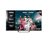 Haier QLED 4K UHD H43S80FUX - 43", Smart TV, Google TV, Dolby Audio, HDR 10, Smart Remote Control, Google Assistant, Bluetooth 5.1, 120Hz Gaming, USB 2.0, DBX TV, HDMI 2.1 x 4, Sin Marcos, 2025