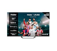 Haier QLED 4K UHD H55S80FUX - 55", Smart TV, Google TV, Dolby Audio, HDR 10, Smart Remote Control, Google Assistant, Bluetooth 5.1, 120Hz Gaming, USB 2.0, DBX TV, HDMI 2.1 x 4, Sin Marcos, 2025