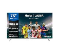 Haier QLED 4K UHD H75Q800UX 75'' Smart TV, Google TV, Dolby Atmos y Dolby Vision, HDR 10, Smart Remote Control, Google Assistant, Bluetooth 5.1, DBX TV, HDMI 2.1 x 4, Sin Marcos, 2024