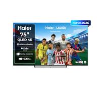 Haier S80 QLED 4K 75" H75S80GUX, Smart TV con Google TV, Chromecast, Dolby Audio, HDR10, MEMC, AI Picture Quality, Bluetooth 5.1, Gaming Accelerator 120Hz DLG, USB 2.0 x 2, DBX TV, HDMI 2.1 x 4 [2026]