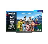 Haier S80 QLED Full HD 32" H32S80GFX, Smart TV con Google TV, Chromecast, Dolby Audio, HDR10, Bluetooth 5.1, USB 2.0 x 2, DBX TV, HDMI 2.1 x 4 [2026]