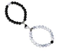 HaiFafafaing 2 pulseras para parejas, pulseras a juego con cuentas de piedra natural para parejas, relaciones de larga distancia, regalos para parejas, novio y novia