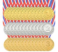 HaiFafafaing 36 medallas de plástico a granel, oro, plata, bronce, 1, 2, 3er lugar, ganador, medalla para competiciones deportivas, juegos, recuerdos de fiesta