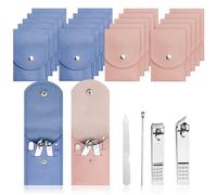 HAIFOTRVA Juego de 200 cortaúñas de dedo a granel, kit de manicura de viaje 4 en 1 de acero inoxidable para adultos con estuche envuelto individualmente, cortaúñas a granel para personas sin hogar,