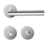 HAIFUAN 1 paquete de manija de palanca de puerta de acero inoxidable perilla de baño, juego de manija de cerradura de puerta, barra de mano de puerta, acero inoxidable cepillado (S02-103BK)